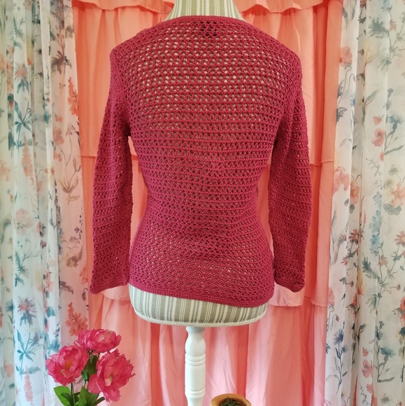 🌻🌺🌻EDDIE BAUER CROCHET KNIT CARDIGAN!! - Picture 2 of 5